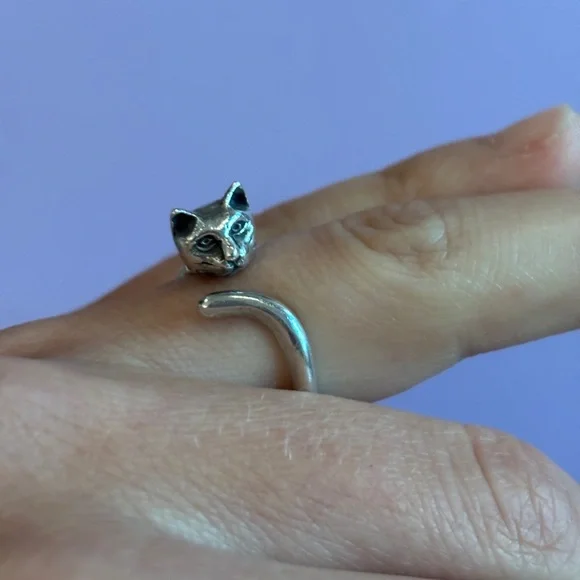 Silver Cat Ring - Picture 10 of 14